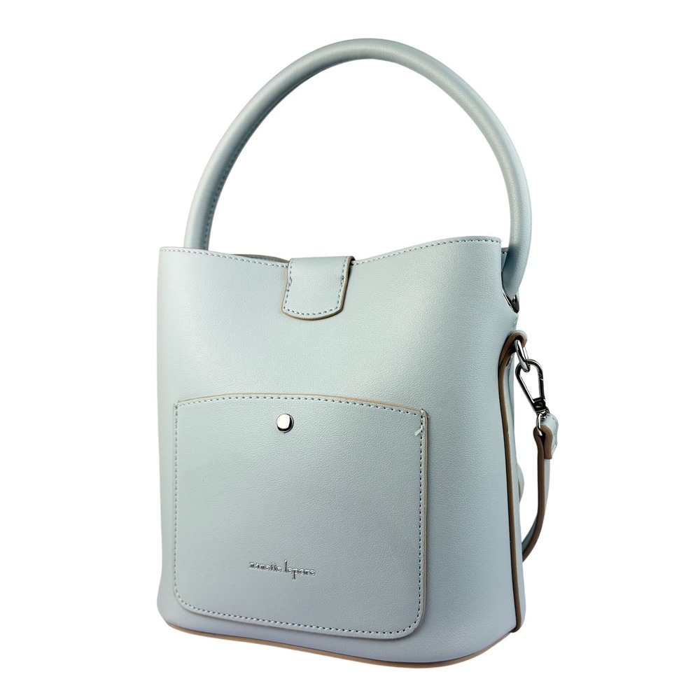 Nanette Lepore Isabela Convertible Bucket Bag 2-in-1 Crossbody Ice Blue Handbag